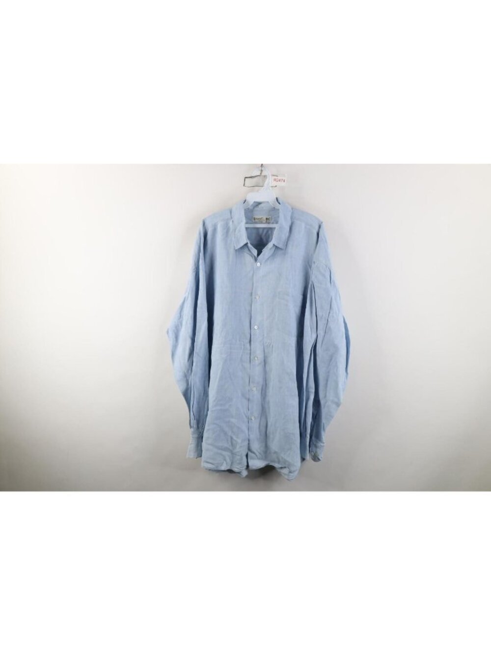 Vtg 80s 90s Banana Republic Mens XL Chambray Linen Baggy Collared Button Shirt